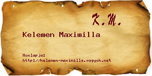 Kelemen Maximilla névjegykártya